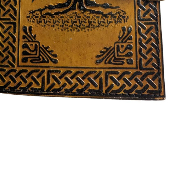Tree Of Life Embossed  leather journal Book 120 pages unlined Metal Latch 5 x 7 - Picture 1 of 6
